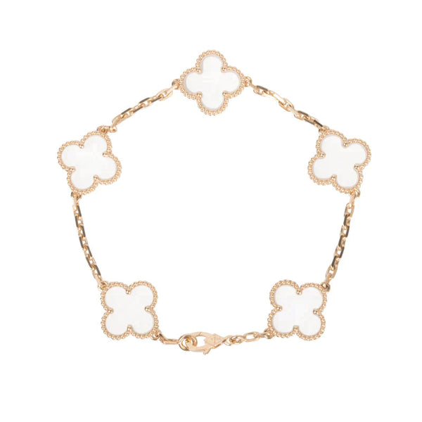 ˇShiny JewelryˇCLOVER 5 MOTIF ROCK CRYSTAL BRACELET