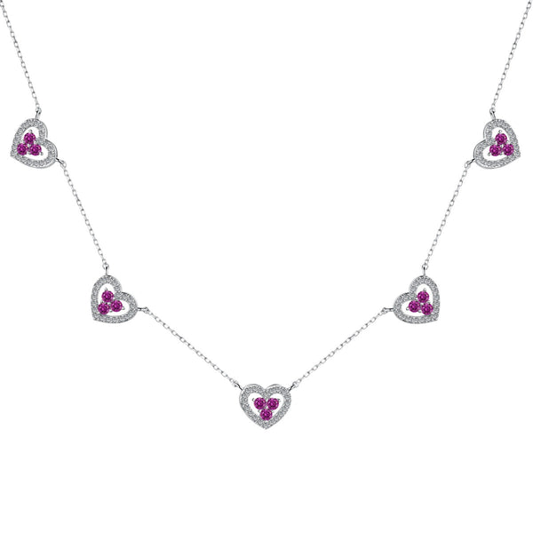 [SHINY]Sparkling Five Heart Necklace