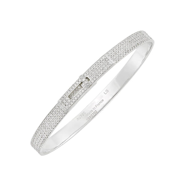 ˇShiny JewelryˇHM KELLY BRACELET IN SILVER AND FULL PAVE DIAMOND