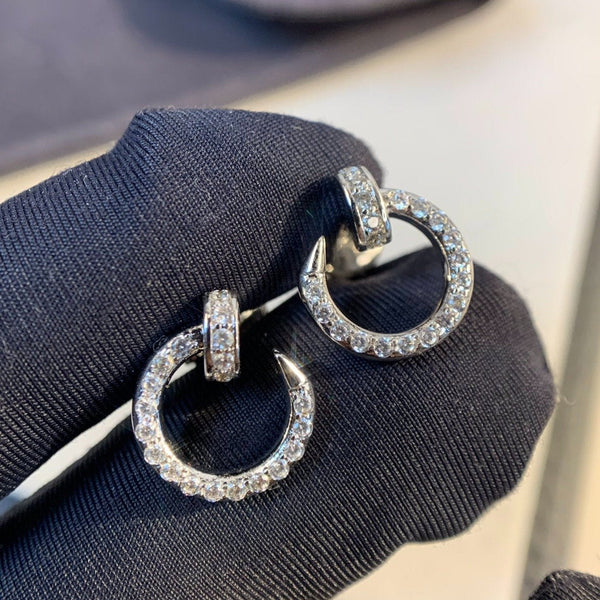 ˇShiny JewelryˇJUSTE EARRINGS SILVER DIAMONDS