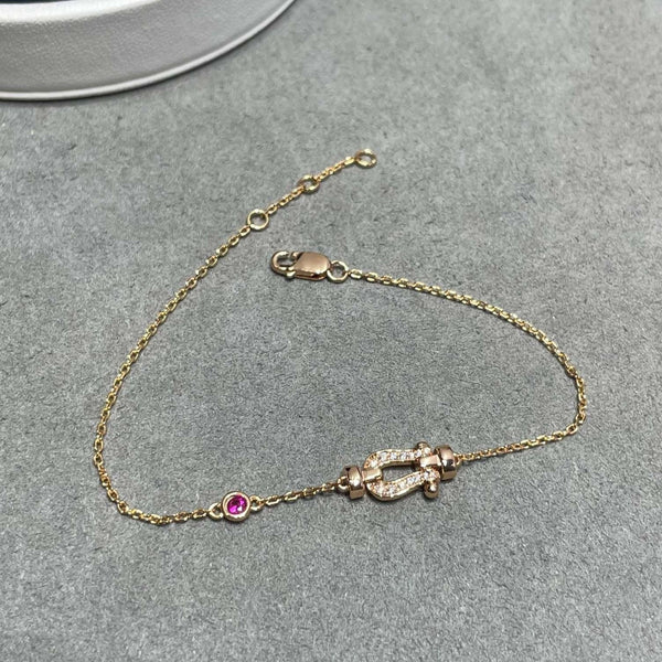 ˇShiny JewelryˇFORCE 10 DIAMOND CHAIN LINK PINK GOLD BRACELET