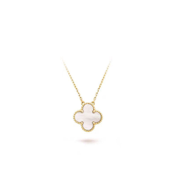 ˇShiny JewelryˇCLOVER 15MM MEDIUM WHITE MOP NECKLACE