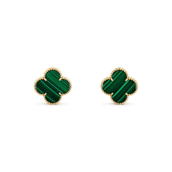 ˇShiny JewelryˇCLOVER MINI 9.5MM MALACHITE  EARRINGS