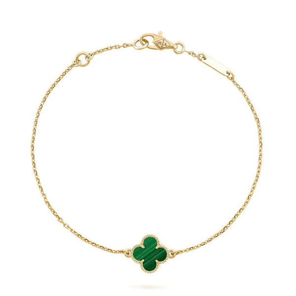 ˇShiny JewelryˇCLOVER BRACELET MALACHITE 1 MOTIF