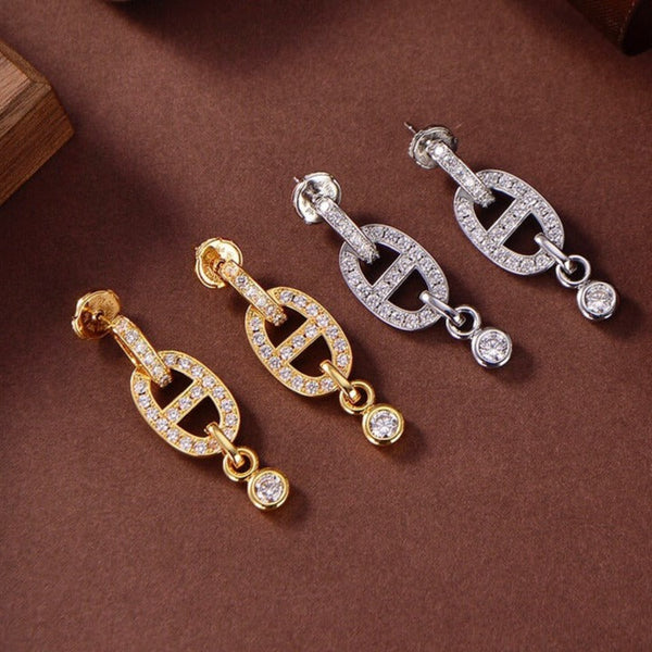 ˇShiny JewelryˇHM CHAINE DIAMOND EARRINGS