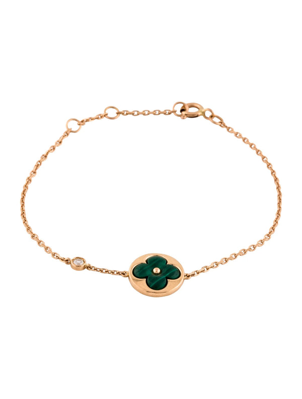 ˇShiny JewelryˇSUN MALACHITE 1 DIAMOND PINK GOLD BRACELET