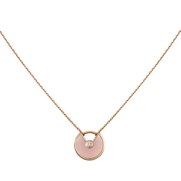 ˇShiny JewelryˇAMULETTE ROSE GOLD PINK MOP NECKLACE