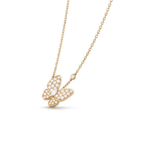ˇShiny JewelryˇBUTTERFLY DIAMOND NECKLACE