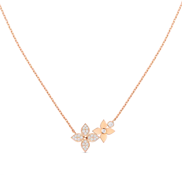 ˇShiny JewelryˇSTAR BLOSSOM NECKLACE PINK GOLD DIAMONDS