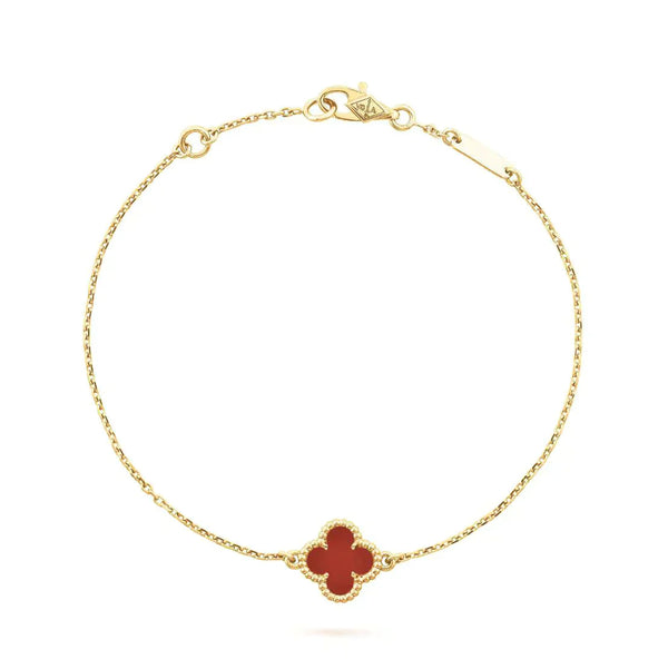 ˇShiny JewelryˇCLOVER  CARNELIAN SINGLE FLOWER BRACELET